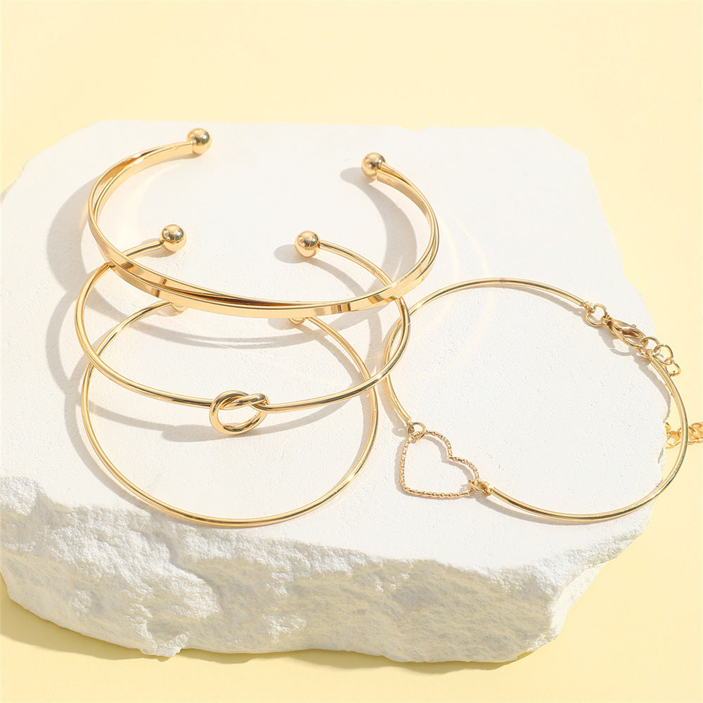 Vintage Gold Love Bracelets | 4-pcs Set