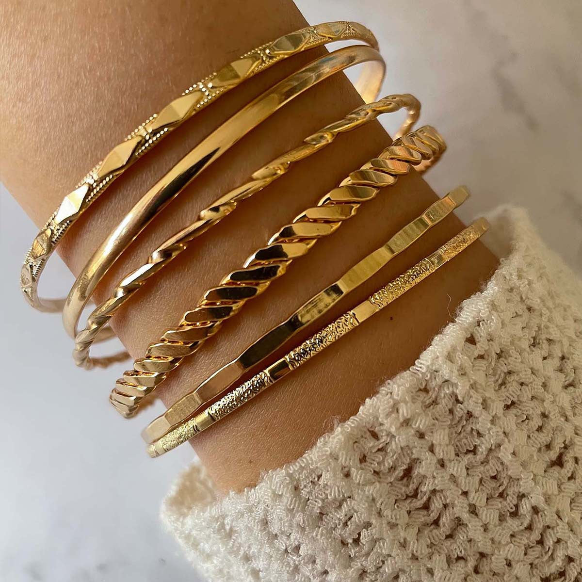 Golden bracelet set | -70%