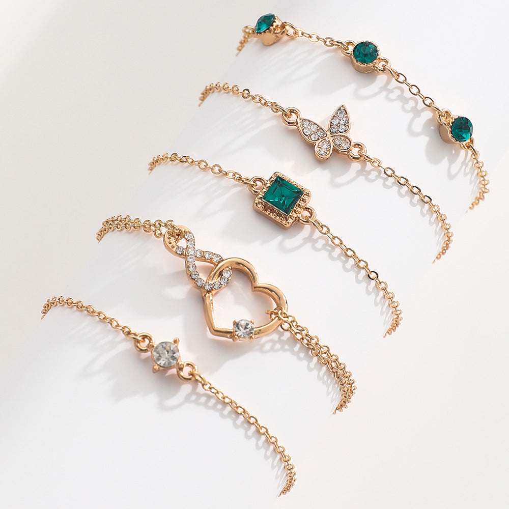 Emerald Bracelets | 5-pcs Set