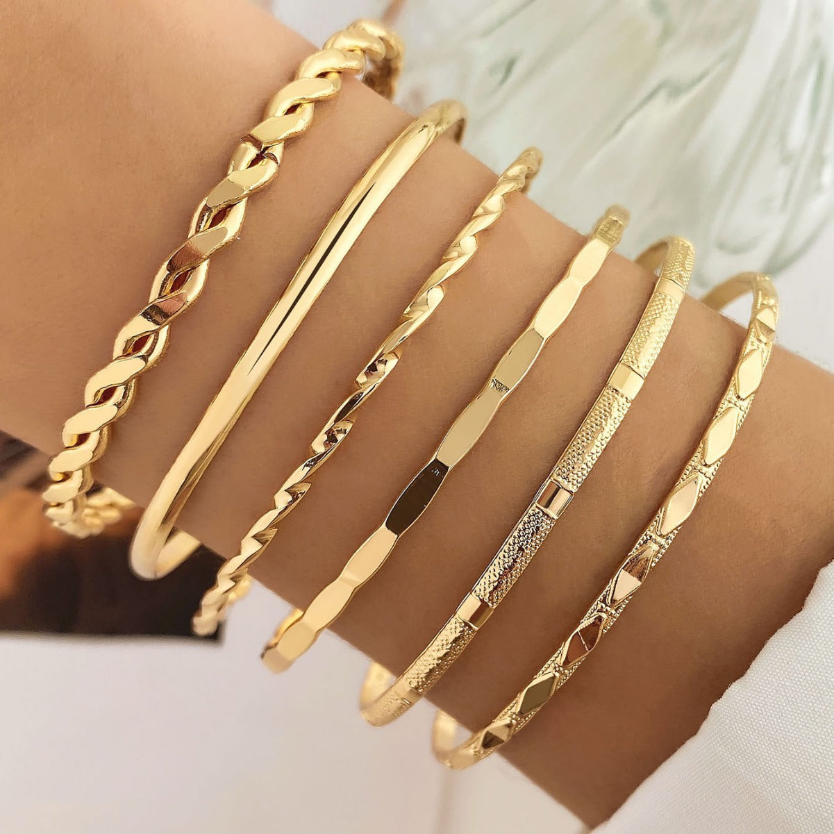 Golden bracelet set | -70%