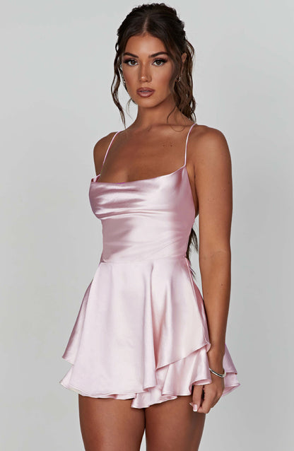 Sauvé | Short Satin Dress Backless