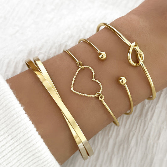 Vintage Gold Love Bracelets | 4-pcs Set